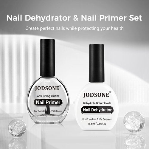 JODSONE Nail Dehydrate & Primer Set - 2Pcs 16.5ml for UV Gels | Superior Bonding for Professional Salons