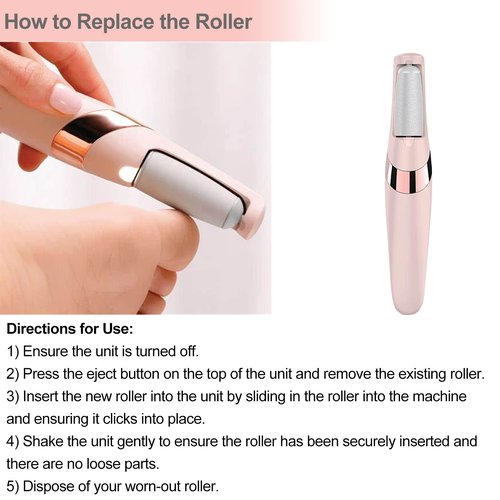 10 Pack Replacement Roller Refills Compatible with Finishing Touch Flawless Pedi Electric Tool File Include a Cleaning Brush (5 Coarse & 5 Fine Rollers)