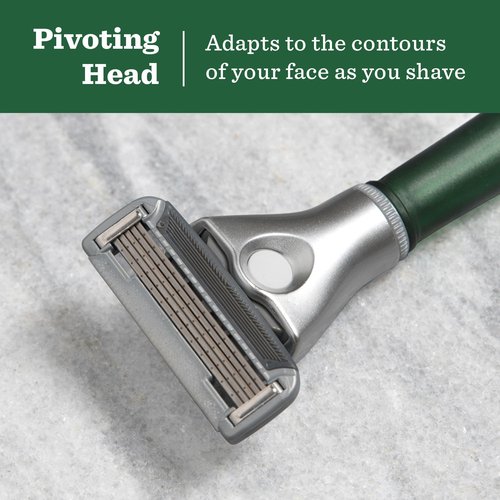 Bulldog Mens Skincare and Grooming Original Recycled Glass Handle Razor with Razor Stand