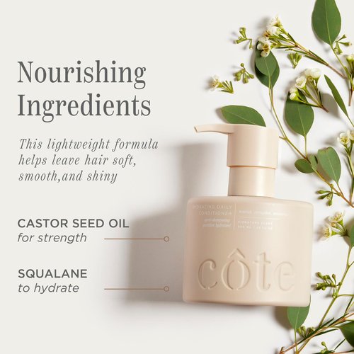 Cote Beauty’s Hydrating Conditioner, Detangles Effortlessly for Shiny Hair, Enriched with Omega 6 and 9, Castor Seed Oil, Vegan & Cruelty-Free Hair Conditioner for Women, 10 Fl Oz