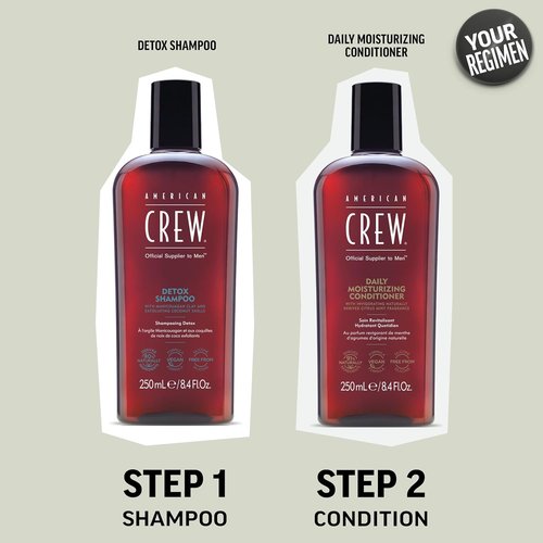 American Crew Detox Shampoo - Vegan Citrus Mint Formula for Men | 33.8 Fl Oz