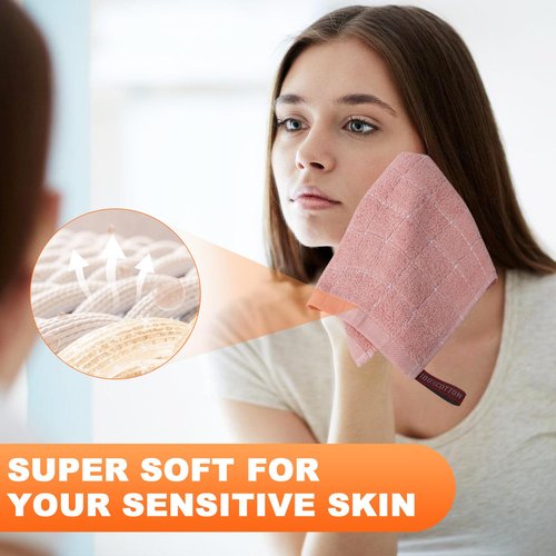 INFICRIME 6 Pack 100% Cotton Wash Cloth, 12x12 Inch Highly Absorbent and Soft Feel Fingertip Towels, Machine Washable Washcloths for Bathroom, Gym, Hotel, Spa and Kitchen, 6 Colours