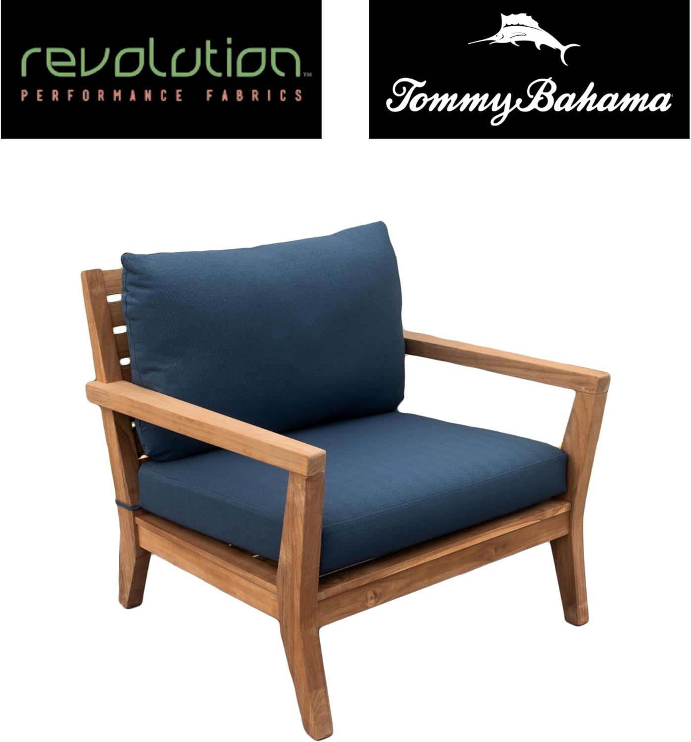Tommy Bahama Outdoor Lounge Chair Cushion Set - Sunbrella® Fabric, Bamboo Bay Cobalt Color