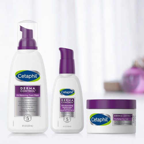 Cetaphil Clay Mask, DermaControl Purifying Clay Face Mask with Bentonite Clay for Blackheads and Pores, Designed for Oily, Sensitive Skin, 3 Oz