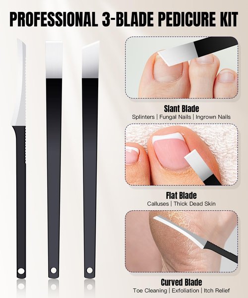 Toenail Clippers for Thick Nails - Ingrown Toenail Removal Kit - 12Pcs Podiatrist Grade Toe Nail Clippers for Seniors Men Women - Professional Home Pedicure Tools for Feet