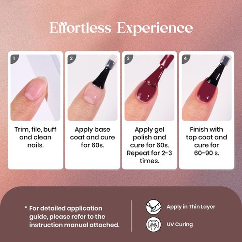 Beetles Gel Nail Polish Set, 23Pcs Brown Burgundy Red Nude Pink Gel Polish Set with Base Top Coat Verse of Roses Kit, Soak off Uv Gel Golden Glitter Holiday Nail Gift for Women