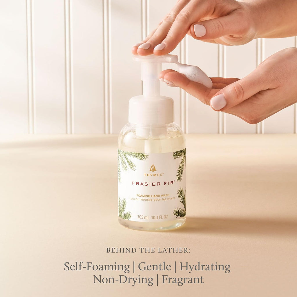 Thymes Foaming Hand Wash - Aloe & Glycerin Soap with Pump - Pine Scented for Kitchen or Bathroom | 10.3 fl oz