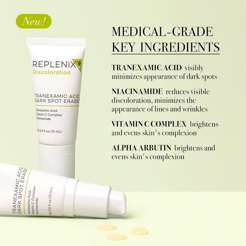 Replenix Tranexamic Acid Dark Spot Treatment - Daily Medical-Grade Serum for Uneven Skin Tone | 0.5 oz