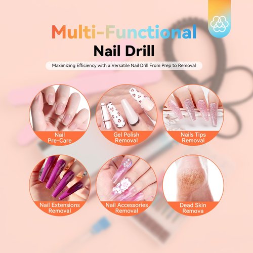 SAVILAND Electric Nail Drill Professional: 40000RPM Upgrad Nail Drill Kit 2026 Beautiful Gradient Sunset Color Scheme Nail D rill Machine Portable Nail File & Buffers Salon Use Manicure Pedicure