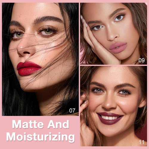 Evpct 12Pcs Retractable Lip Liner Set - Sculpt & Shape Lips in Mauve, Maroon, Red, & More