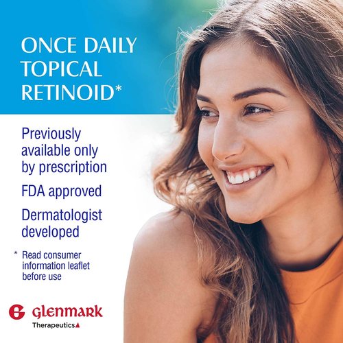 Glenmark Therapeutics Adapalene Gel 0.1% Acne Treatment, Paraben Free Topical Retinoid Cream for Face, Helps Clear and Prevent Acne and Clogged Pores, 15g Tube