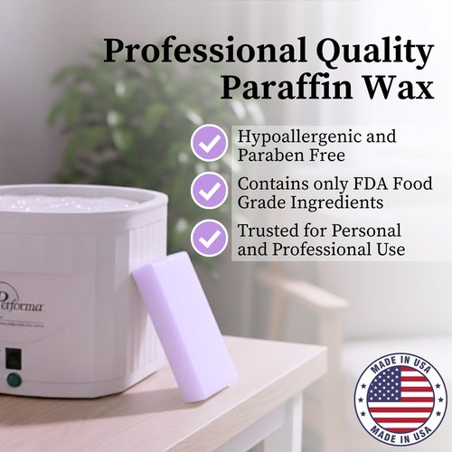 Performa Paraffin Wax Refill, Lavender Scented Blocks, 6 Lbs, Paraffin Bath Wax, Medical Grade Paraffin Wax Refill for Paraffin Bath, Good for Hands and Feet, Case of (6) 1 Lb Blocks