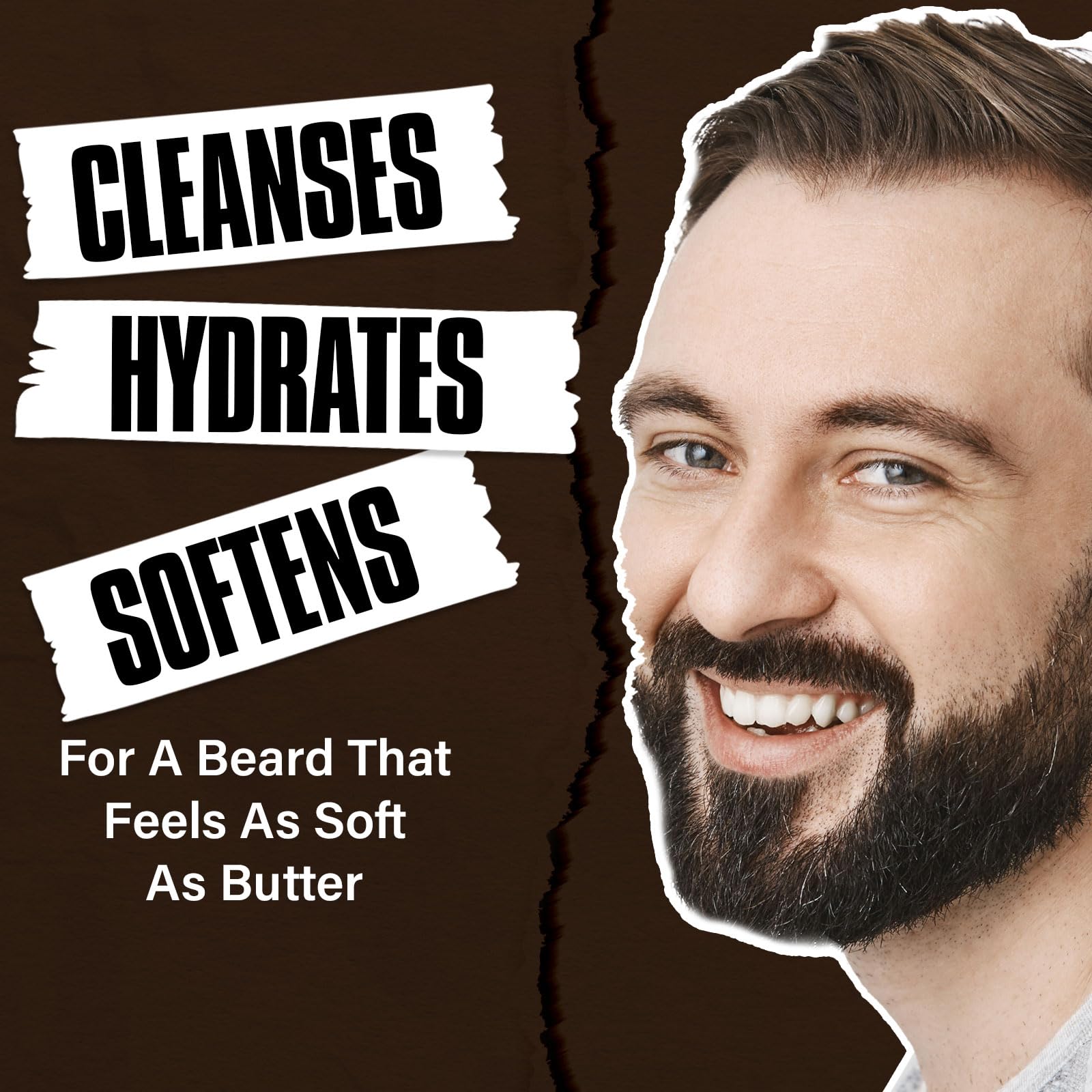 YEALIR 2-in-1 Beard Wash and Conditioner – Cleanse, Hydrate & Soften Dry, Coarse Beard, Beard Shampoo for a Fuller & Healthier Beard –Sandalwood Scent, 8.45 oz