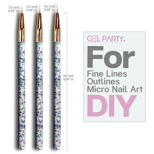 GELPARTY 32-Piece Nail Art Brush Set Professional Brushes for Acrylic, Gel, UV, Ombre, Dotting & 3D Designs | Drawing Pen For Gel Complete Kit for Salon & DIY Use