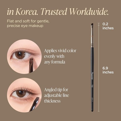 Piccasso 722 Angled Eyeliner Brush - Precision Tool for Liquid, Gel, and Powder Eyeliner - Professional Makeup Brush