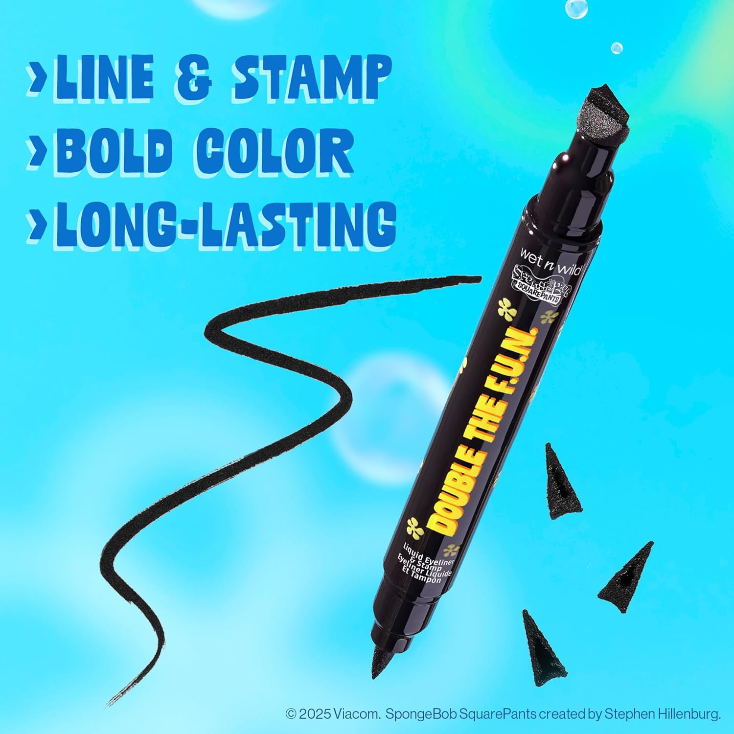 Wet n Wild Spongebob Double The F.U.N. Liquid Eyeliner & Stamp - Vibrant Colors for All-Day Wear