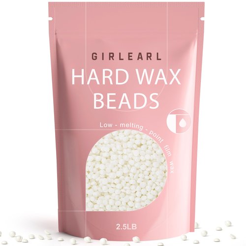 GIRLEARLE 2.5lb Unscented Wax Beads for Hair Removal, Brazilian Bikini Hard Wax for Women Men, Hard Wax beads Perfect for Full Body Legs, Face and Underarms at Home Waxing Beads for Sensitive Skin
