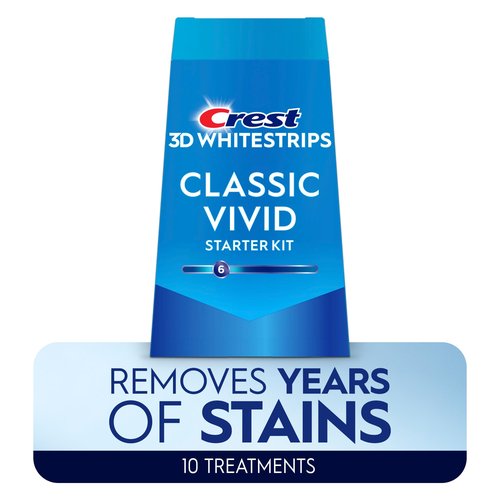 Crest 3D Whitestrips, Classic Vivid, Teeth Whitening Strip Kit, 20 Strips (10 Count Pack)