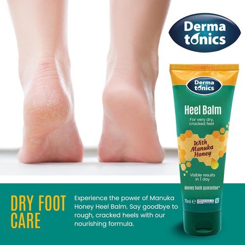 Dermatonics Foot Cream - Intensive Moisturizing Treatment with 25% Urea & Manuka Honey | 2.37 oz for Dry, Cracked Heels