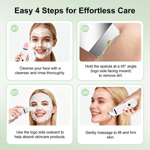 Face Blackhead Remover Tools, Deep Pore Cleaner Skin Scrubber Spatula Facial Scraper with USB Recharge, Silicone Brushes & Blackhead Needles Included