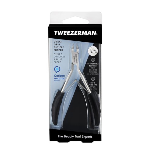 Tweezerman Great Grip Cuticle Nipper (Black/Stainless Steel)