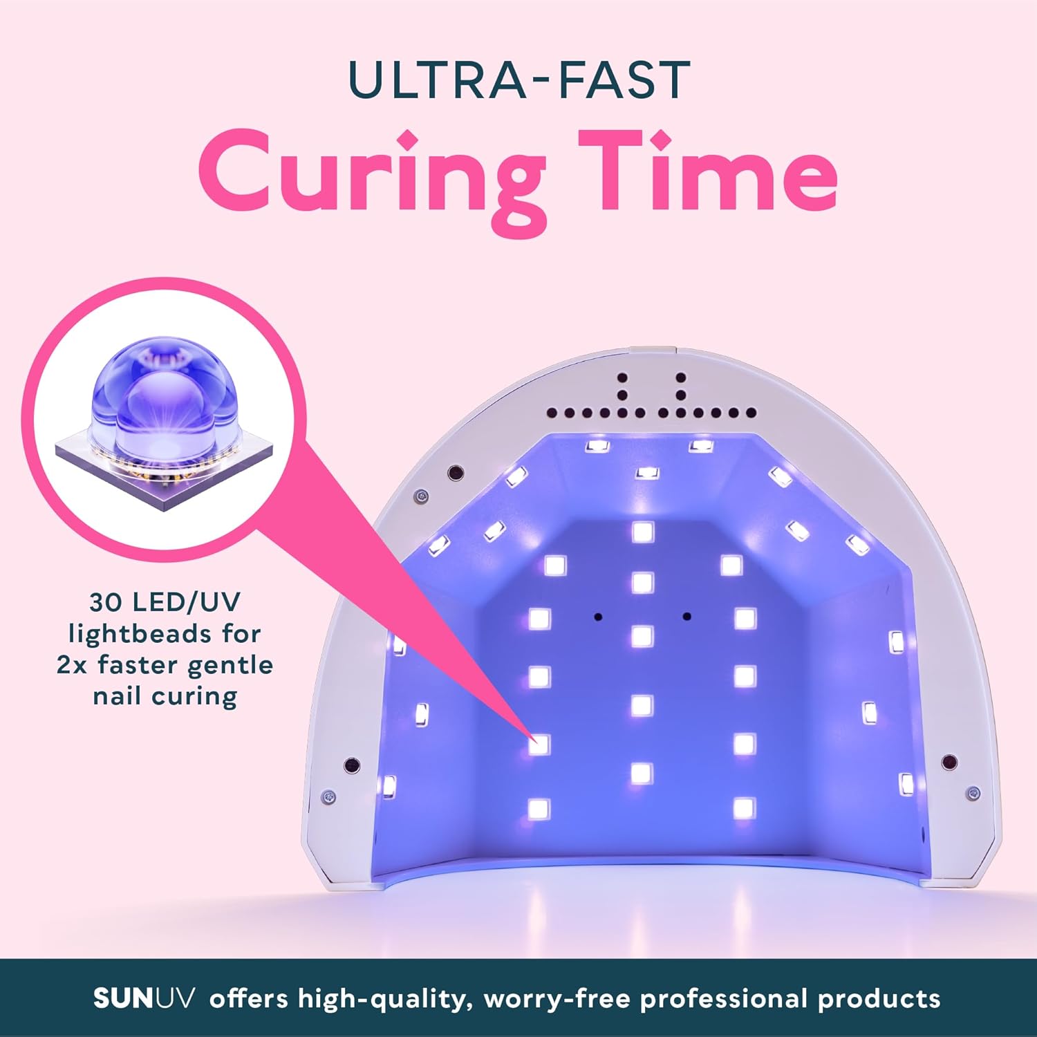 SUNUV UV LED Nail Lamp - Professional Gel Light with 3 Timers | Stylish SUNone White Design