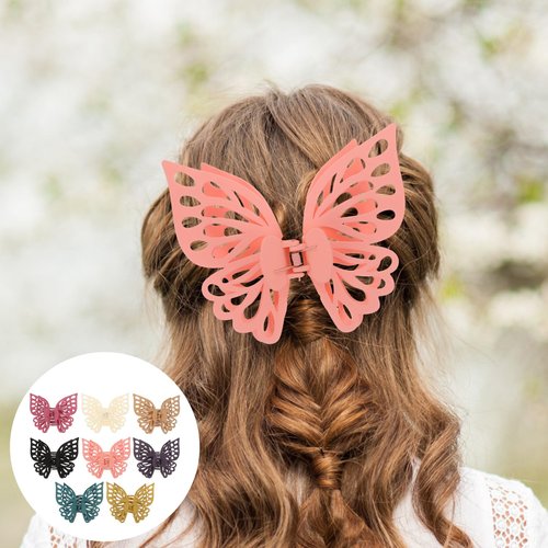 KALLORY 8pcs Butterfly Hair Clips: Large Butterfly Claw Clip - Hair Styling Accessories For Women Girls