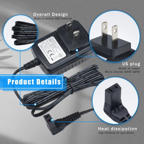 5V Power Adapter Charger for Wahl Trimmer SS2L, WSS3L, 5616L, 5701, 9818A, 9818-5001, 9870, 9884L2, 9896, 9899, Replacement Charger Cord Fit 9864 Stainless Steel Lithium Ion 2.0+ Beard Trimmer