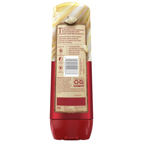 Old Spice Body Wash GentleMan’s Super Hydration for Men, 24/7 Renewing Moisture, Gentle on Skin with Skin Conditioners, Vanilla + Shea Butter Scent, 20 oz (Pack of 4)