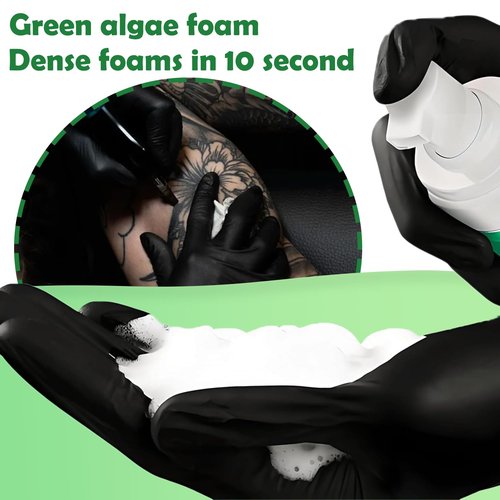 Miuxia Green Soap Tattoo 16.9OZ with 7OZ Foam Bottle Ultra Concentrated Green Soap Make 1.3 Gallons Tattoo Supplies
