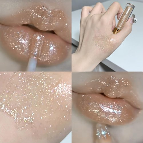 Petansy Shimmery Glitter Lip Gloss Set - 5 Colors of Nourishing Hydrating Lip Plumper
