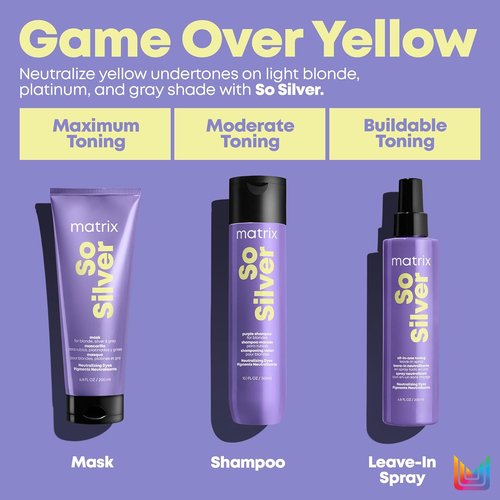 Matrix So Silver Deep Conditioning Conditioner - Revitalize Dull Blonde & Silver Hair | Vegan Formula for Dry, Damaged Hair