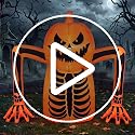 Halloween Pumpkin Skeleton Inflatable Decoration with LED Lights - Orange Skeleton, 5.5FT
