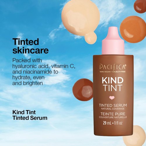 Pacifica Tinted Moisturizer - Lightweight Hydrating Foundation with Vegan Collagen & Hyaluronic Acid | 1 fl oz (Shade 15)