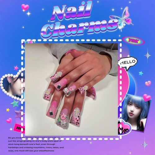 Pizadix 84 pcs 3D Gold Pink Nail Charms Y2K Set Cute Nail Charms with Stars, Crowns, Crosses,Bins,Lollipops, Lips, Bottles, Cups, Perfume, Lipsticks, Bags, and Heels for Nail Art