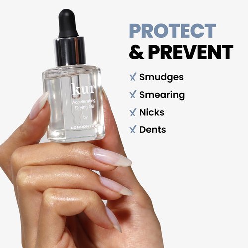LONDONTOWN Accelerating Drying Oil, Quick Dry Polish Drying Drops with Botanical Oils & Vitamin B5, Reduces Smudges, Adds Shine & Hydration, Easy to Use for Speedy Manicures, 0.4 Fl Oz