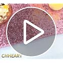 Sequin Table Runner 12x108 Inches Pink Glitter Overlay for Wedding Party - Pack of 2
