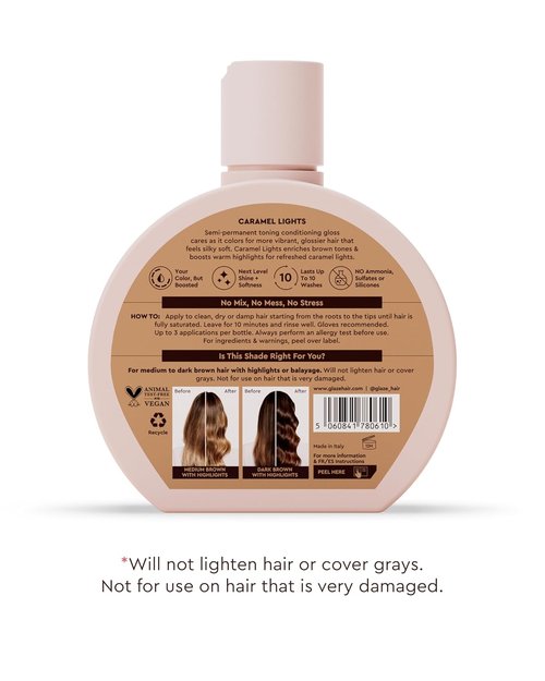 Glaze Super Gloss | Caramel Lights Conditioning Gloss for Medium to Dark Brown Hair – Enhances Color & Boosts Shine