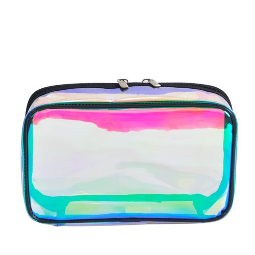 Jula Vance Iridescent TPU Travel Cosmetic Makeup Bag Holographic Clear Makeup Kit Organizer Pouch Waterproof Toiletry Organizer Case