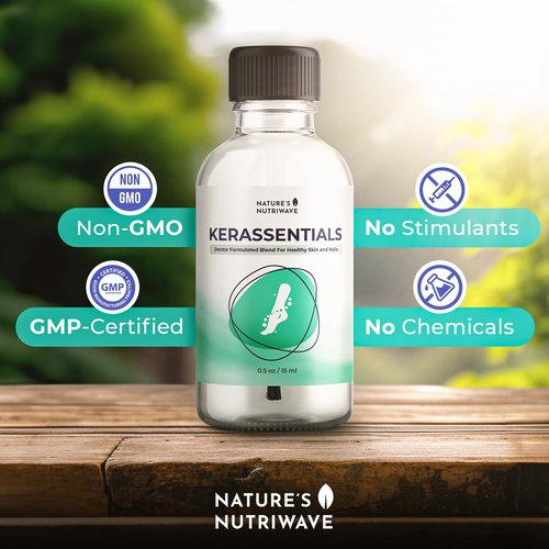 Nature’s NutriWave Kerassentials Oil, 8-IN-1 Plant-Based Formula, Natural Ingredients | Made in USA, No Stimulants, Non-GMO – 15ml, 1 Month Supply