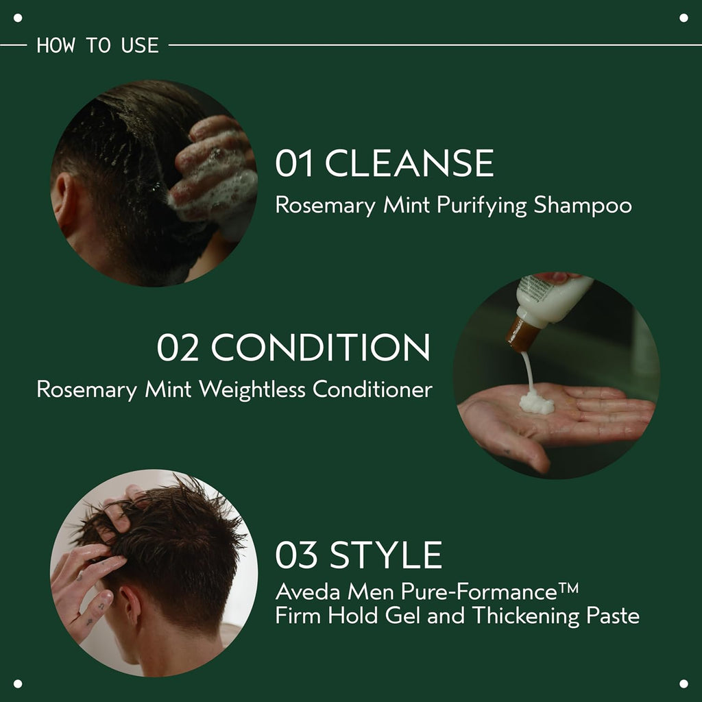 Aveda Rosemary Mint Purifying Shampoo & Conditioner Duo - Clarifying Formula for Normal to Oily Hair | 97% Naturally Derived | Liter Size