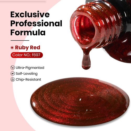 beetles Gel Polish Ruby Red Cat Eye Gel Nail Polish - 15ML Valentine's Day Red Cat Eye Glitter Gel Polish Magnetic Shimmer Effect Soak Off UV French Nail Art Design Salon DIY Manicure Gifts for Women