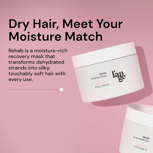 L'ANGE HAIR Rehab Hydrating Masque - Deep Conditioning Treatment for Dry, Damaged Hair | Keratin-Infused | 10 fl oz