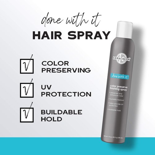 Keracolor Color Preserving Hair Spray - Keratin Infused UV Protection & Buildable Hold | 10 Fl Oz