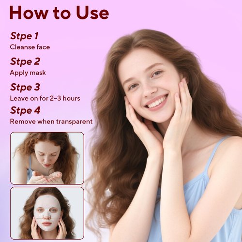 Nityrliv Collagen Face Mask, 4 Pack Bio-Collagen Real Deep Mask Overnight Hydrating Face Mask for All Skin Types,Original Hydrating Collagen Face Mask