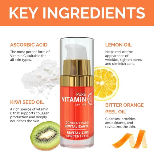 Noche Y Dia Vitamin C Serum - Anti-Aging Hydration for Mature Skin - Targets Sun Spots & Fine Lines - 30mL (1 fl oz)
