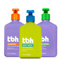 TBH Kids & Teen Hair and Body Care Set - Natural Shampoo, Conditioner & Body Wash - Sulfate & Paraben Free - 3-Pack, 12 oz Each