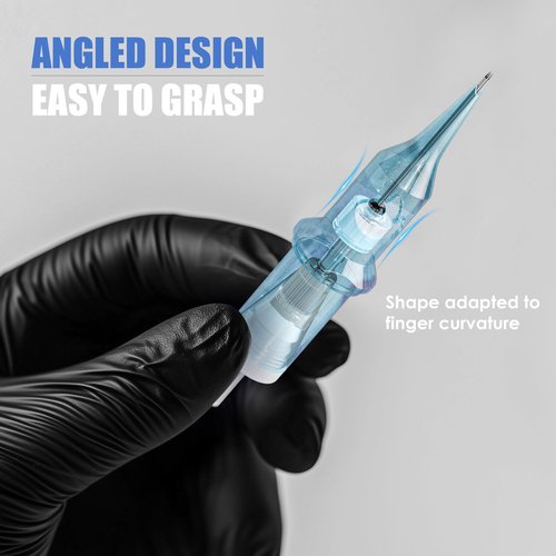 Neebol 50Pcs Tattoo Cartridge Needles Assorted Mixed Sizes - #12(3/5/7/9RL、5/7RS、7/9/15RM、15M1) - Professional Tattoo Needles Cartridges for Lining & Shading Disposable Membrane for Tattoo Pen