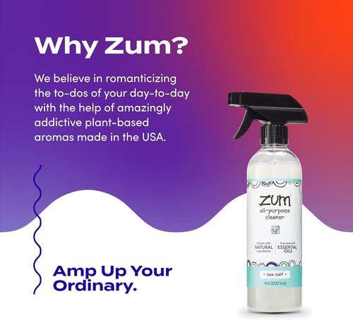 Indigo Wild Zum All-Purpose Cleaner - Natural Essential Oil Formula with Baking Soda - Sea Salt, 16 fl oz