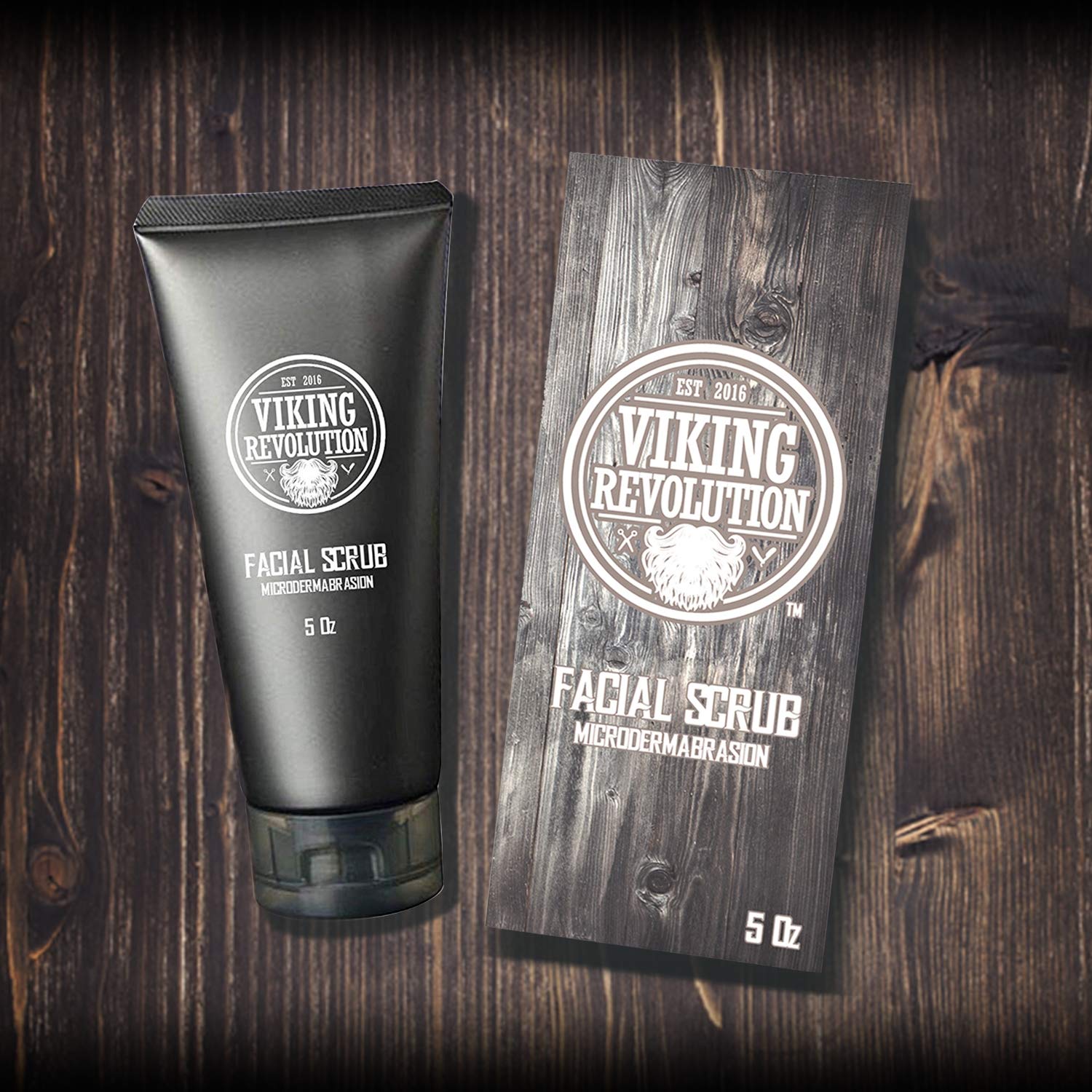 Viking Revolution Microdermabrasion Face Scrub for Men - Facial Cleanser for Skin Exfoliating, Deep Cleansing, Removing Blackheads, Acne, Ingrown Hairs - Men's Face Scrub for Pre-Shave (1 Pack)